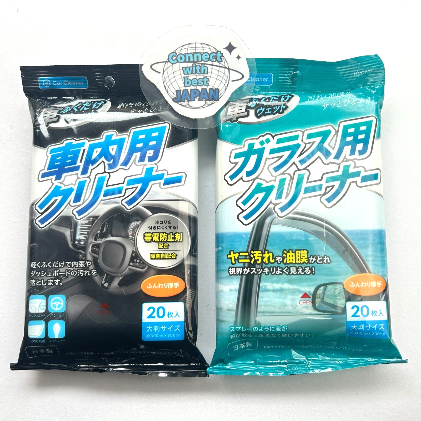 Made in Japan Car Glass Cleaning Wipes Automotive Window Cleaner