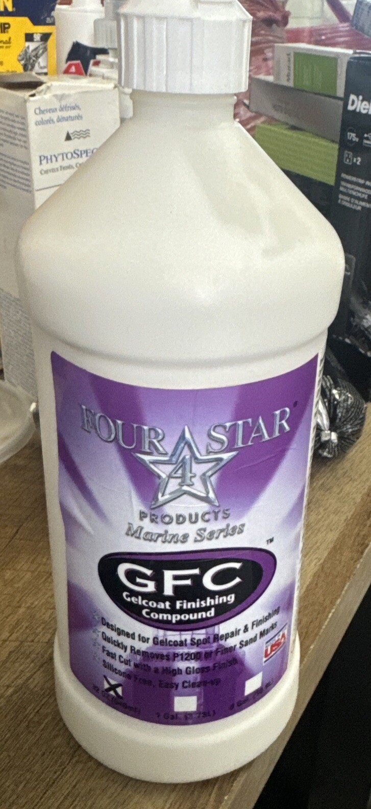 Four Star Marine and RV Repair Gelcoat High Gloss Finish 32oz bottle Brand New