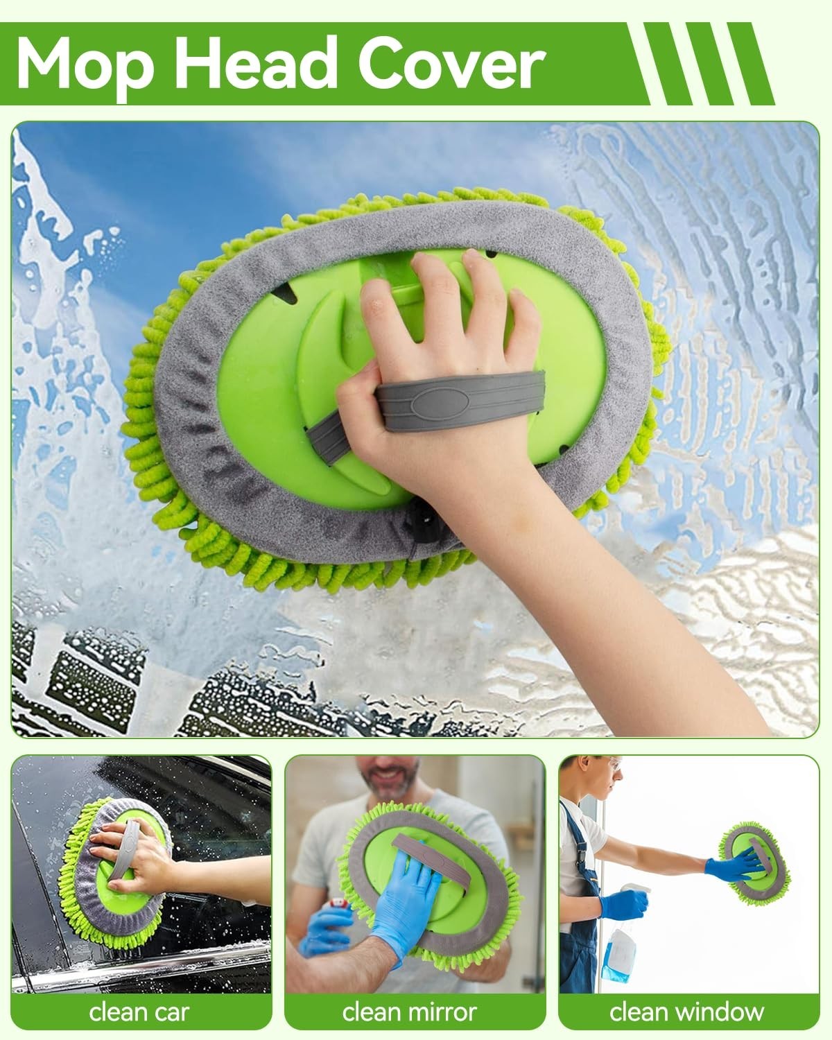 8Pcs Car Wash Kit – 62″ Long Handle Brush, Microfiber Cleaning Supplies for Cars