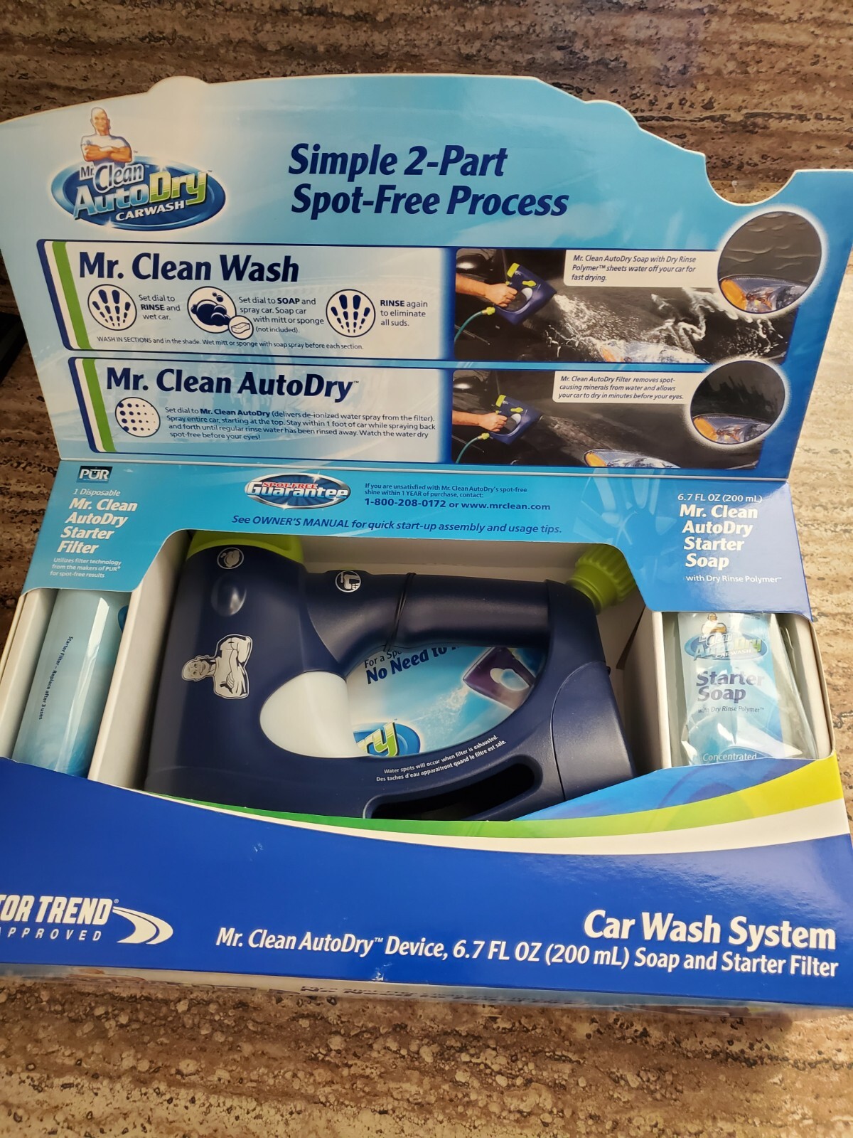 Mr. Clean Auto Dry Car Wash Spray System Kit w/ Soap Starter & Filter~ NEW