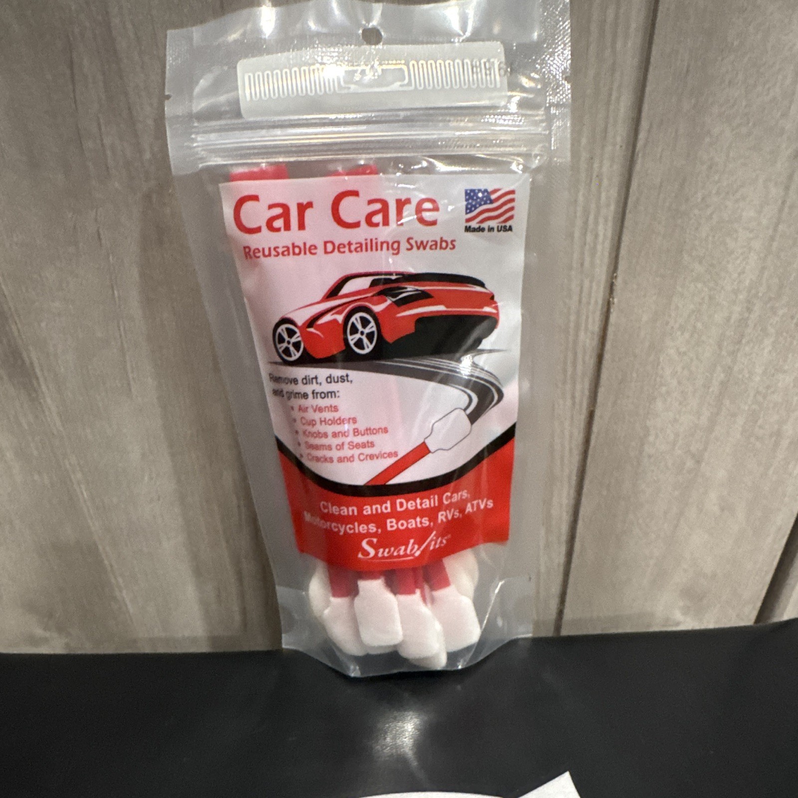 Car Care Detailing Foam Cleaning Swabs 12 Pack, Washable and Reusable, 2 Sizes