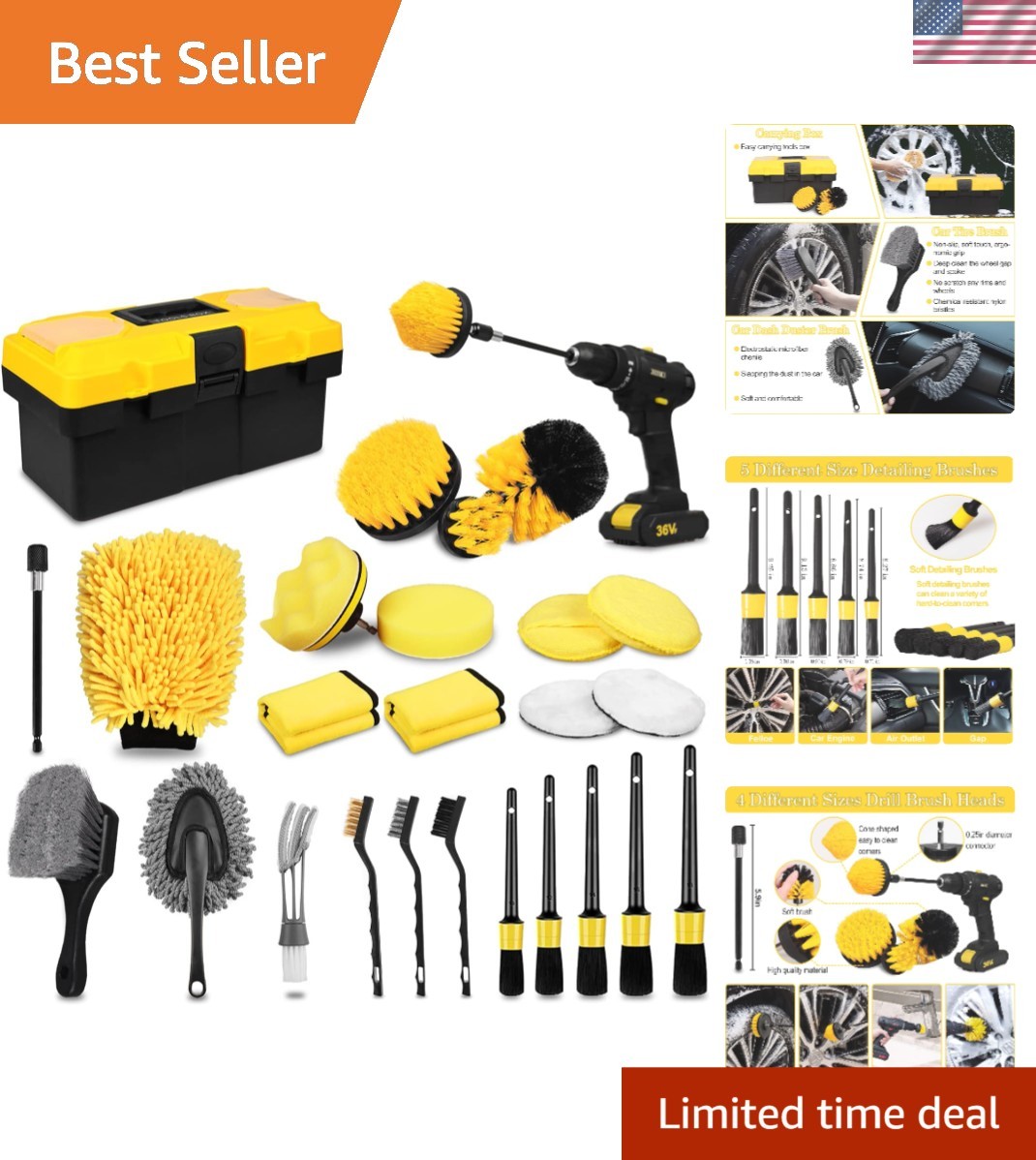 Ultimate 27Pcs Car Detailing Brush Set – Clean Interior & Exterior Effortlessly