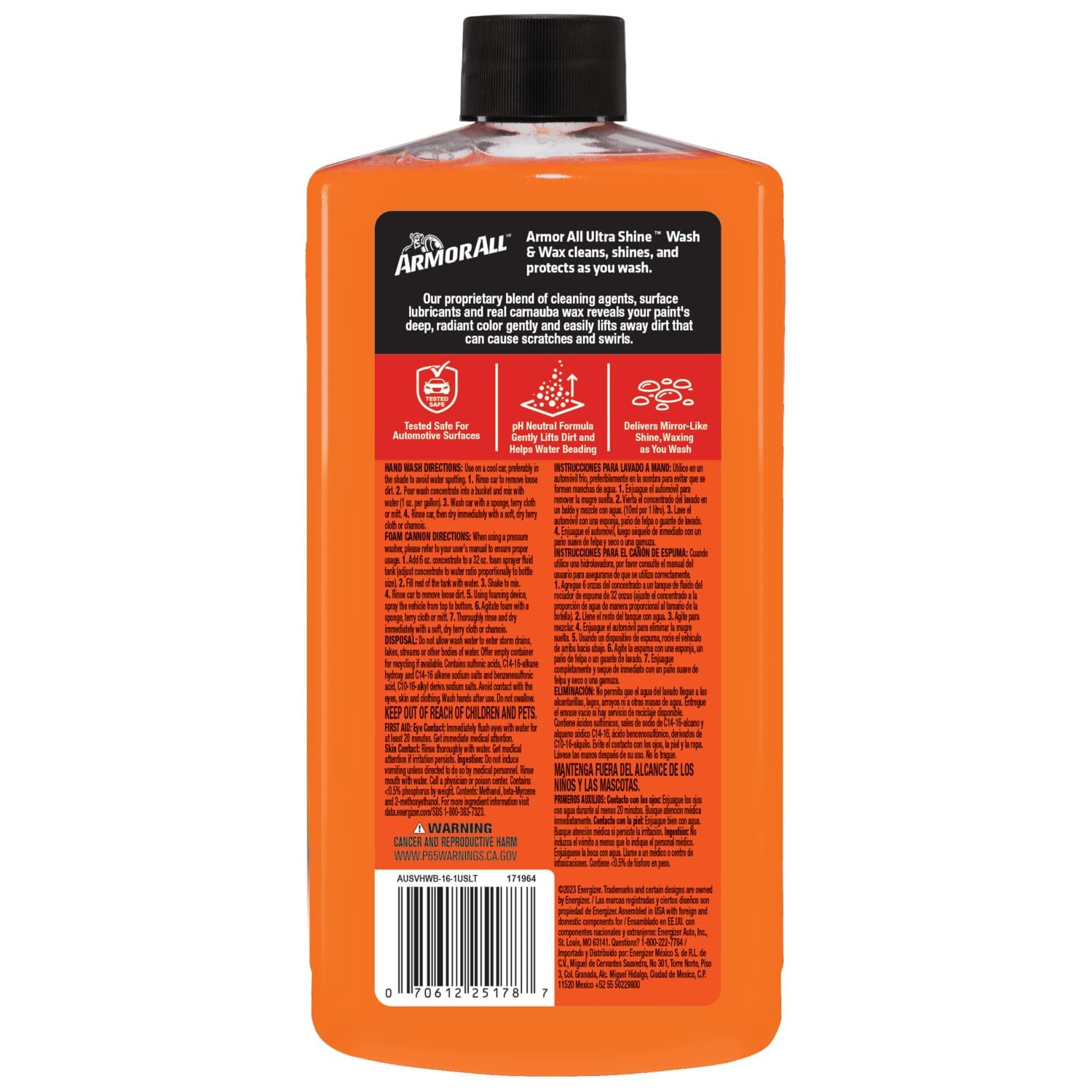 Armor All Ultra Shine Car Wash and Wax, Wax 16 Fl Oz (Pack of 1)