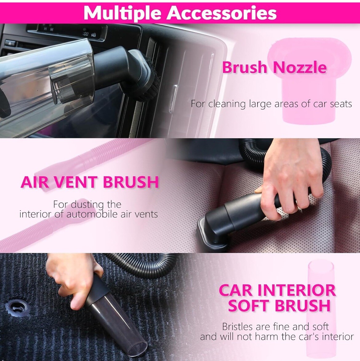 Complete Car Cleaning Kit – Interior Cleaner, Vacuum, Detailing Brush Set & More