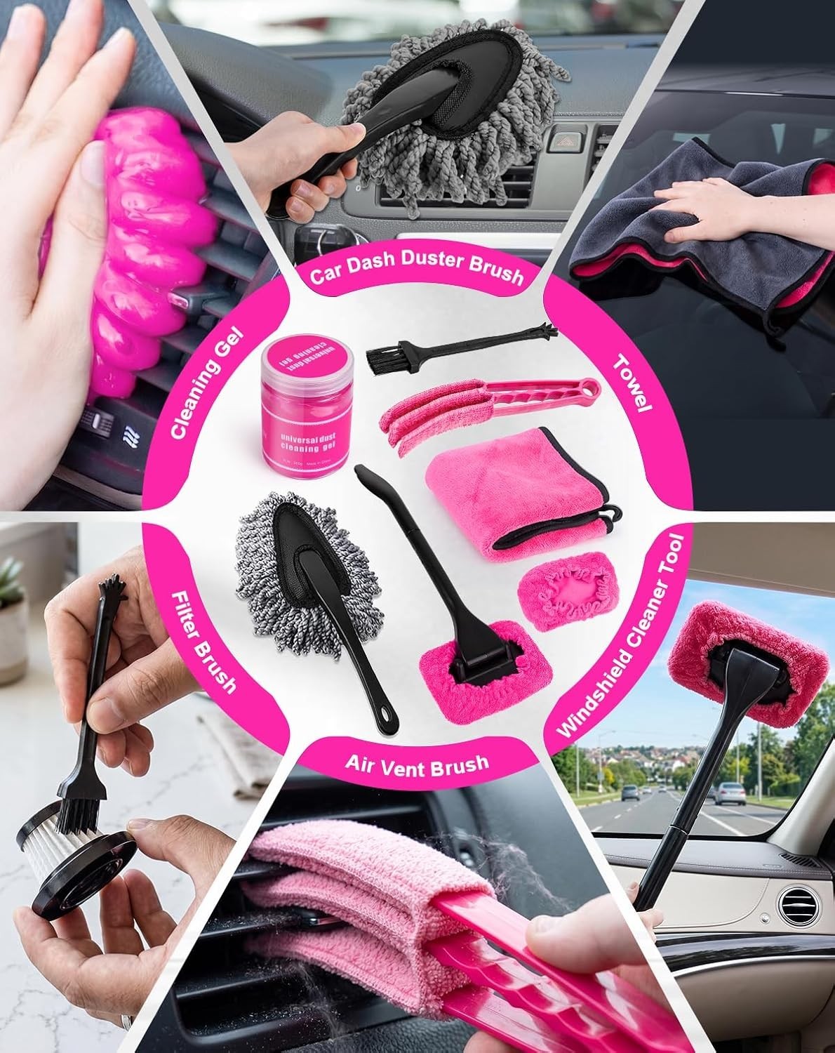 Elegant Portable 4-in-1 Car Cleaning Kit: Cordless Vacuum & Detailing Tools