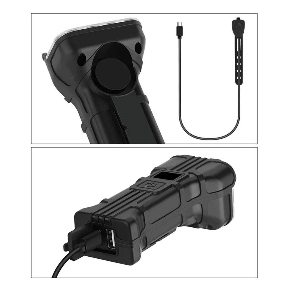 Bicycle Front Rear Light 1800mAh LED Bike 6500K Head Lamp Flashlight