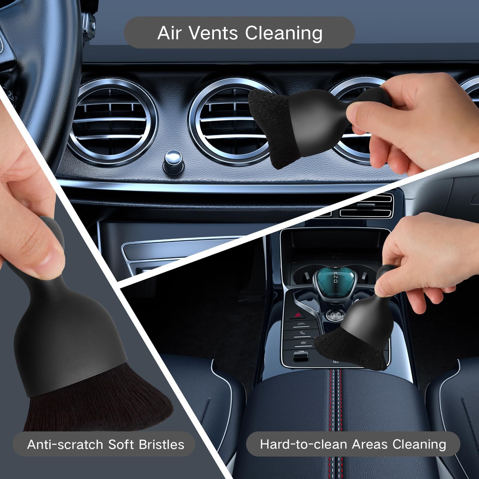 Qydipclin 10pcs Windshield Cleaner Tool, Car Window Cleaning Wash Kit Gray