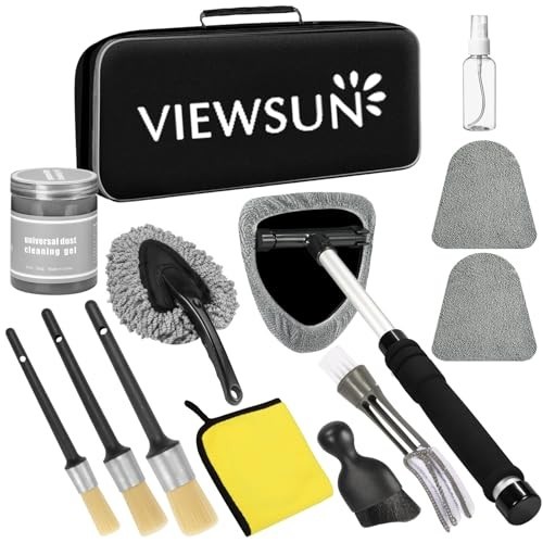 13-Piece Car Interior Cleaning Kit – Windshield Cleaner, Detailing Brushes & Gel