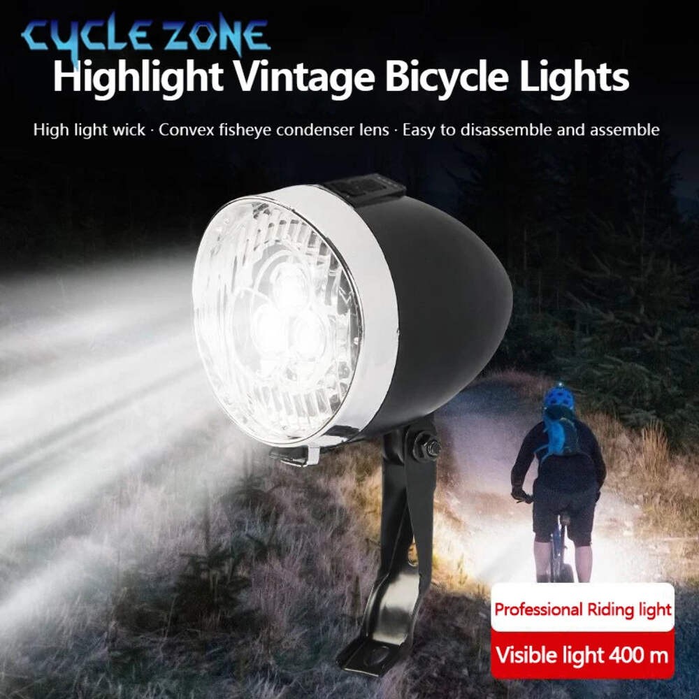 Retro Bike Headlight Type-C Rechargeable Classic Mountain Bicycle Front Light 3