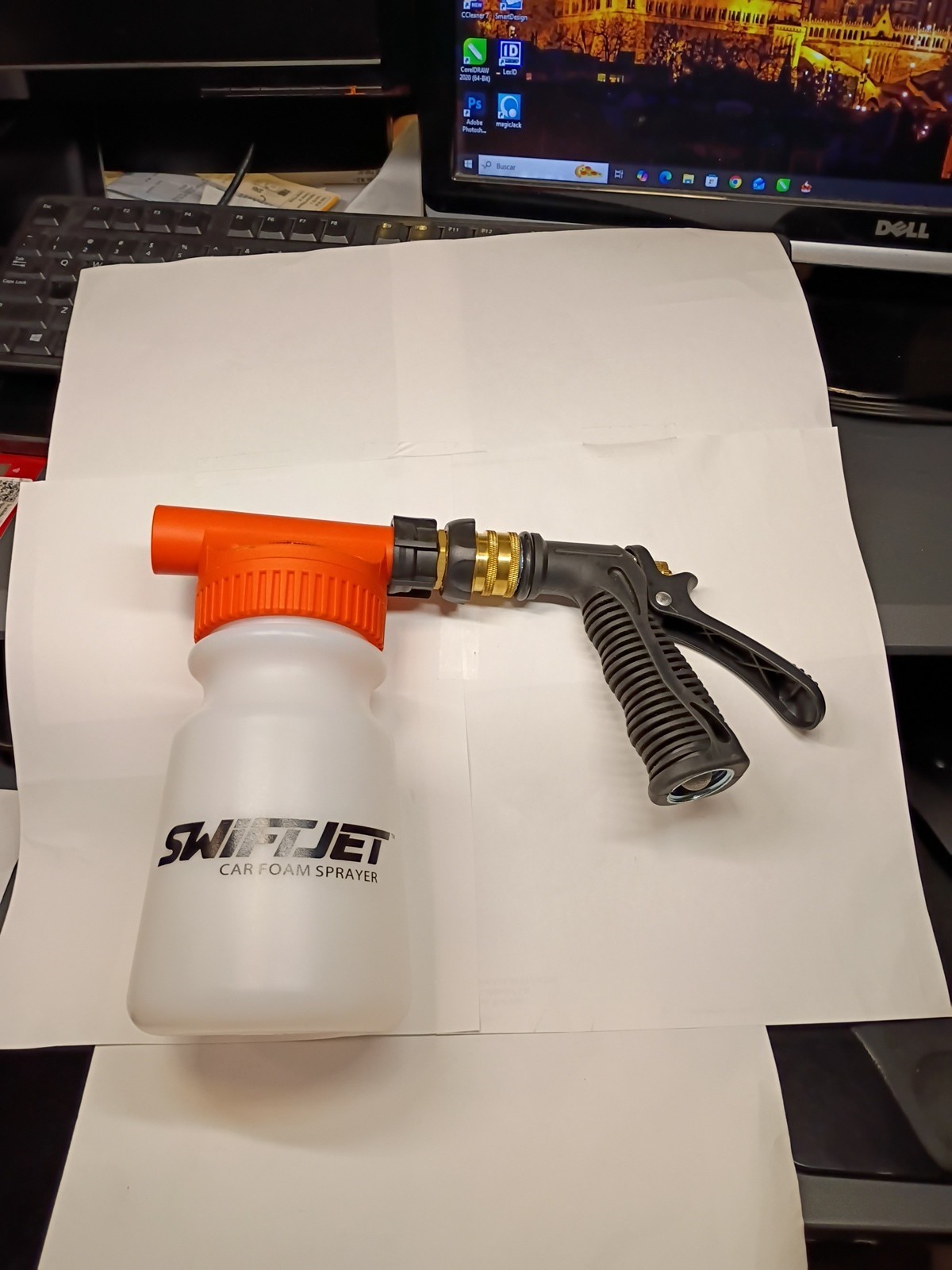 SwiftJet Car Wash Foam Gun & Microfiber Mitt – Foam Cannon, Snow Foam