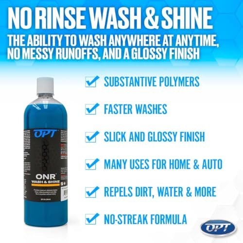 Rinseless Car Wash Kit – 32oz No Rinse Solution, Grit Guard Insert & Big Red Spo