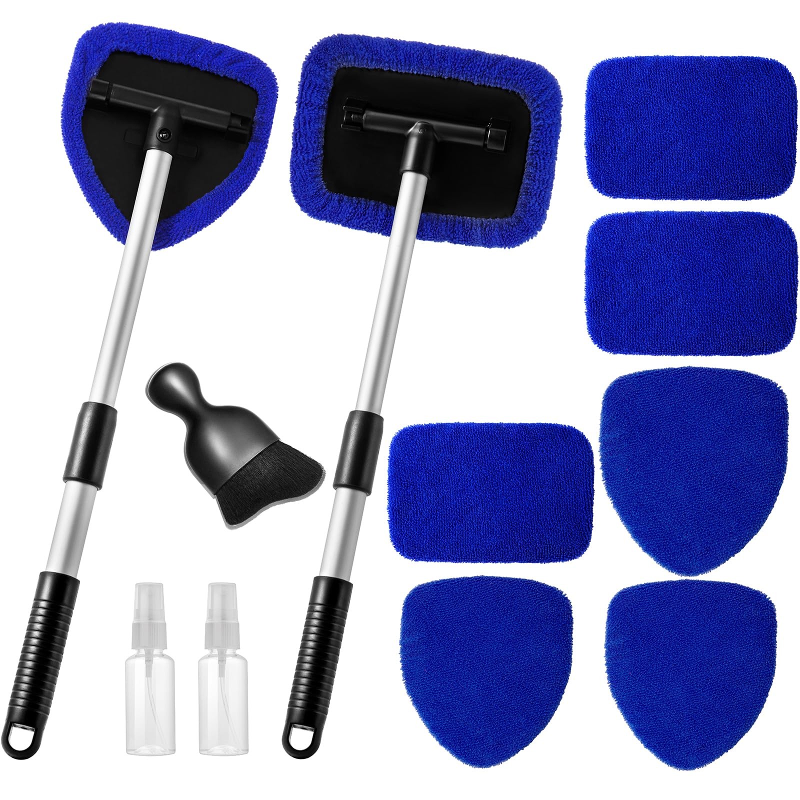 Qydipclin 11pcs Windshield Cleaner Tool, Car Window Cleaning Wash Kit Blue