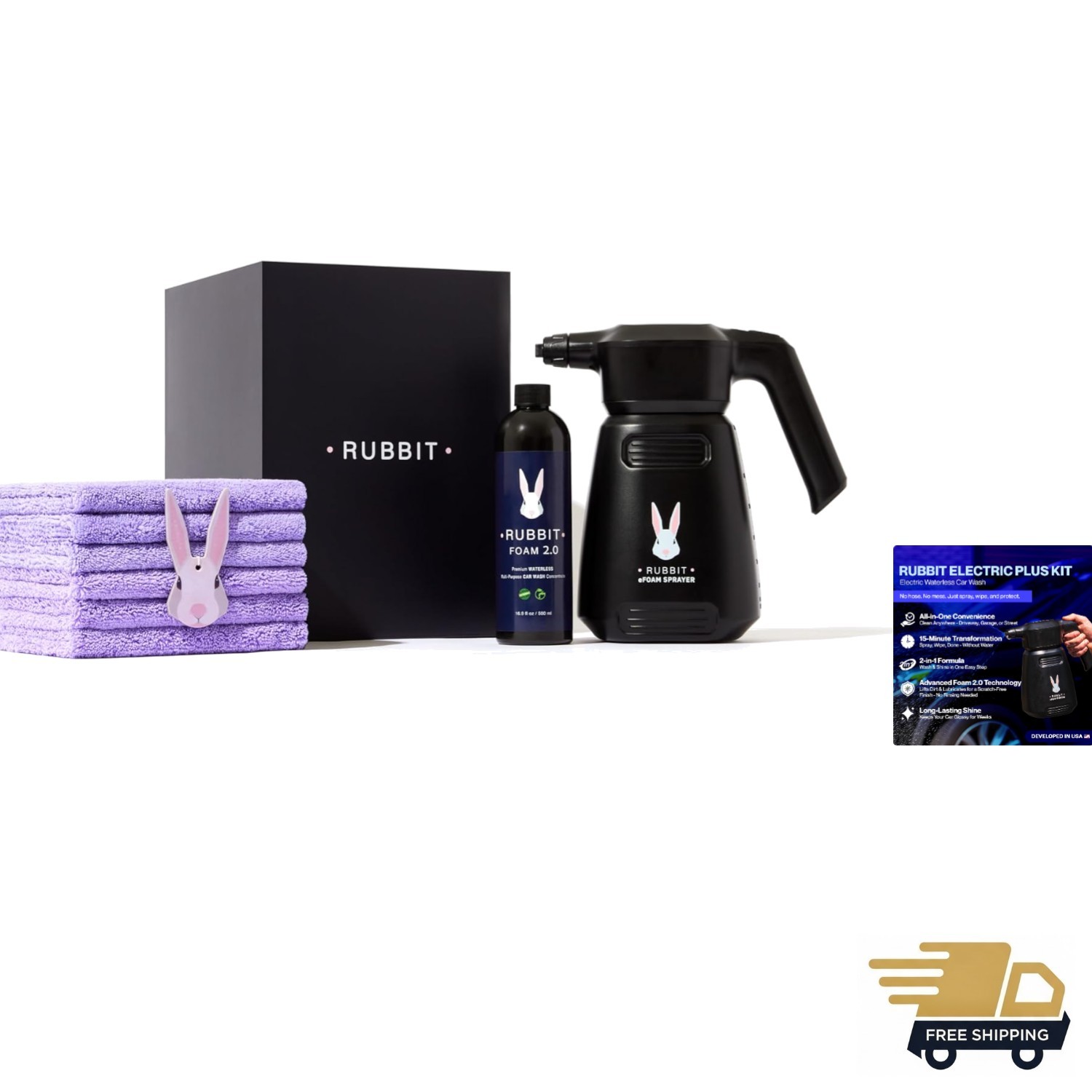 Electric Plus Kit, Waterless Car Wash Kit, Rechargeable Electric Sprayer, Foa…