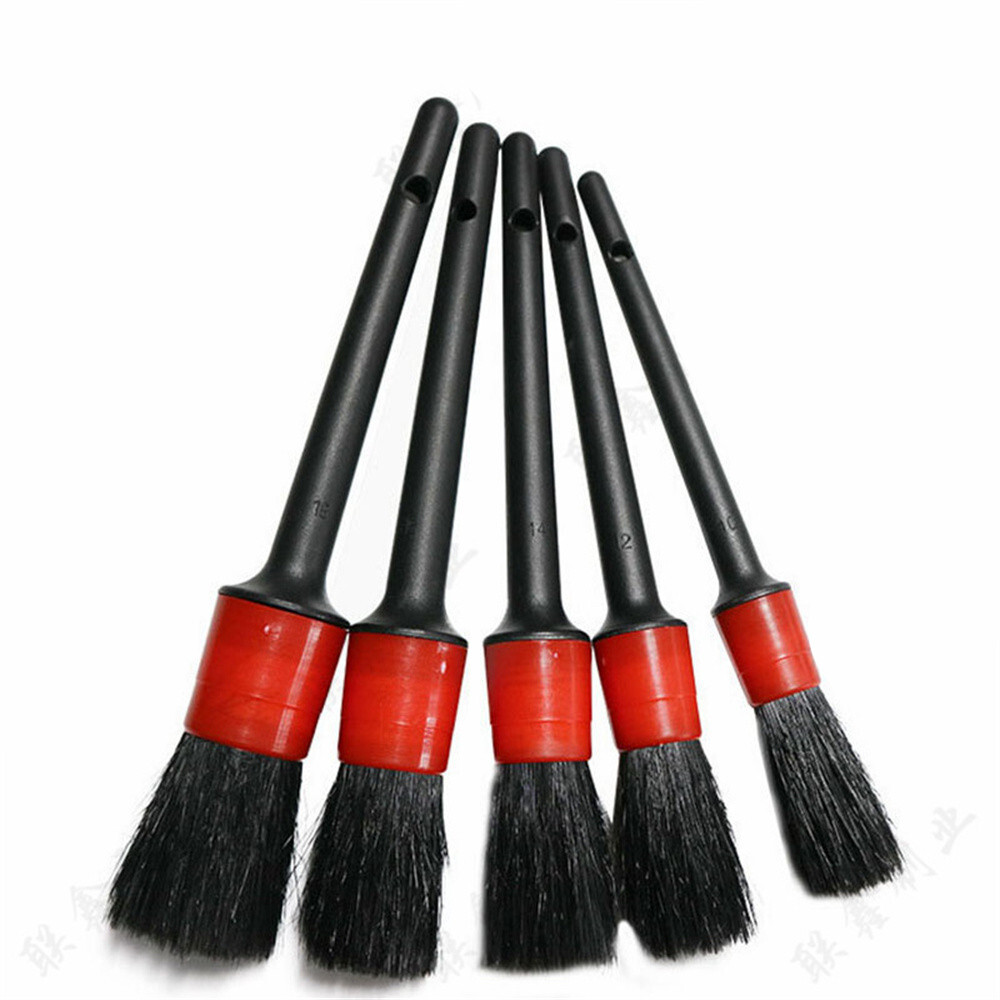 5x Car Pig Hair Cleaning Brush Kit For Interior Exterior Engine Air Conditioner