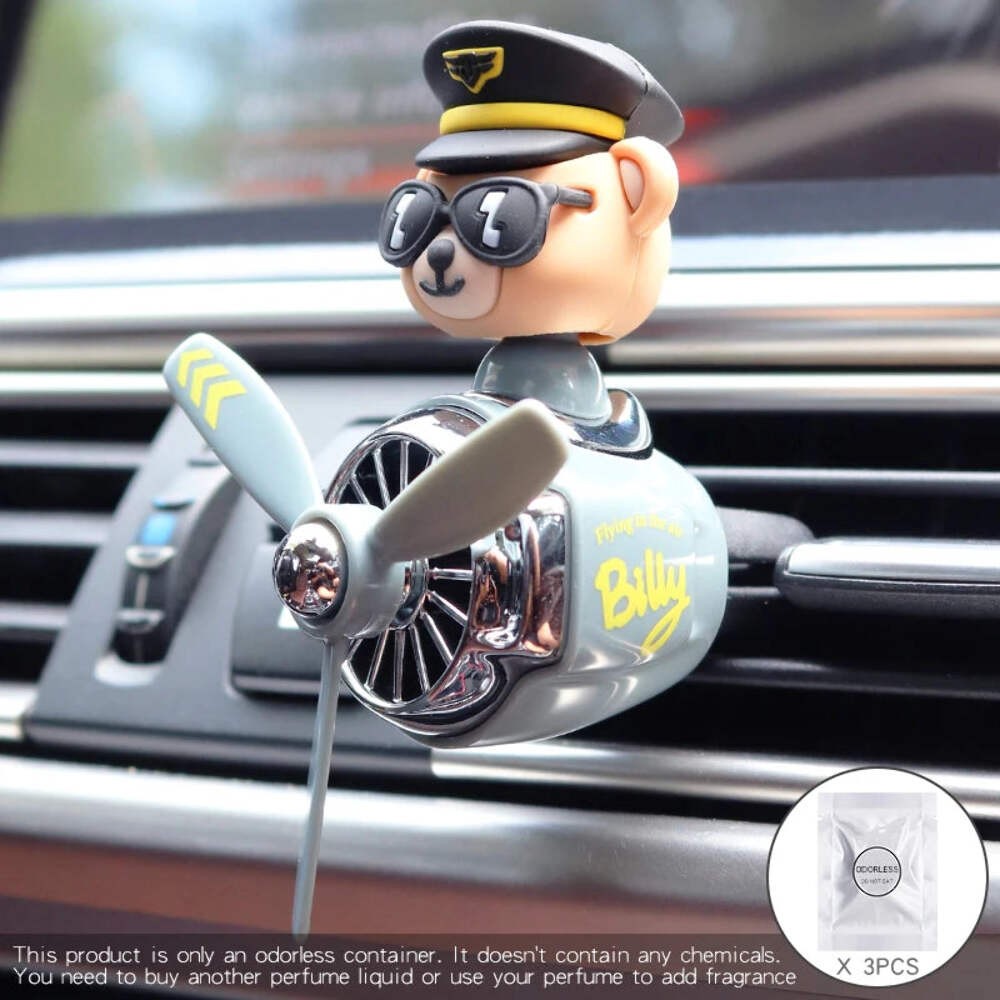 Odorless DIY perfume ornament airplane pilot bear car air freshener decoration