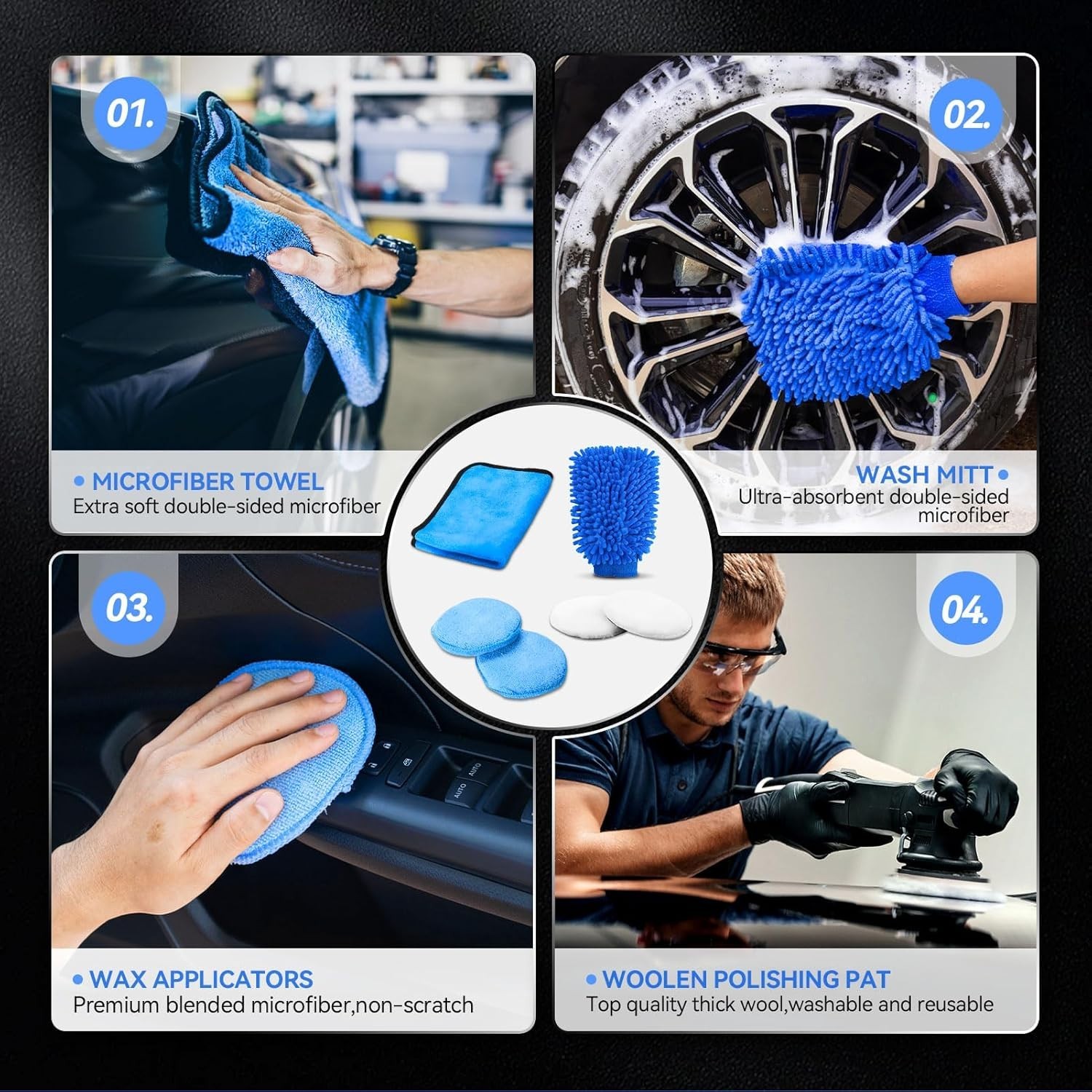 21Pcs Car Detailing Kit,Compelete Car Cleaning Kits Interior Cleaner with Det…