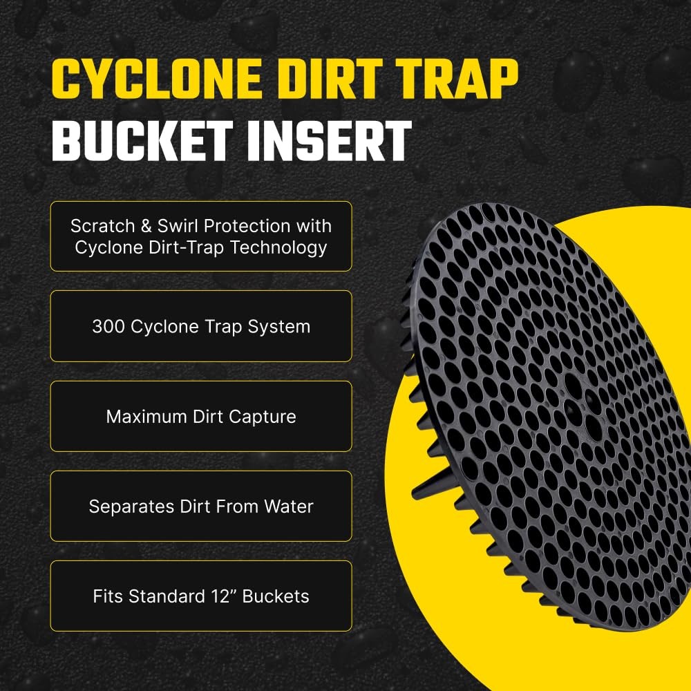 Chemical Guys Cyclone Dirt Trap Car Wash Bucket Insert – 12″ Diameter, Black