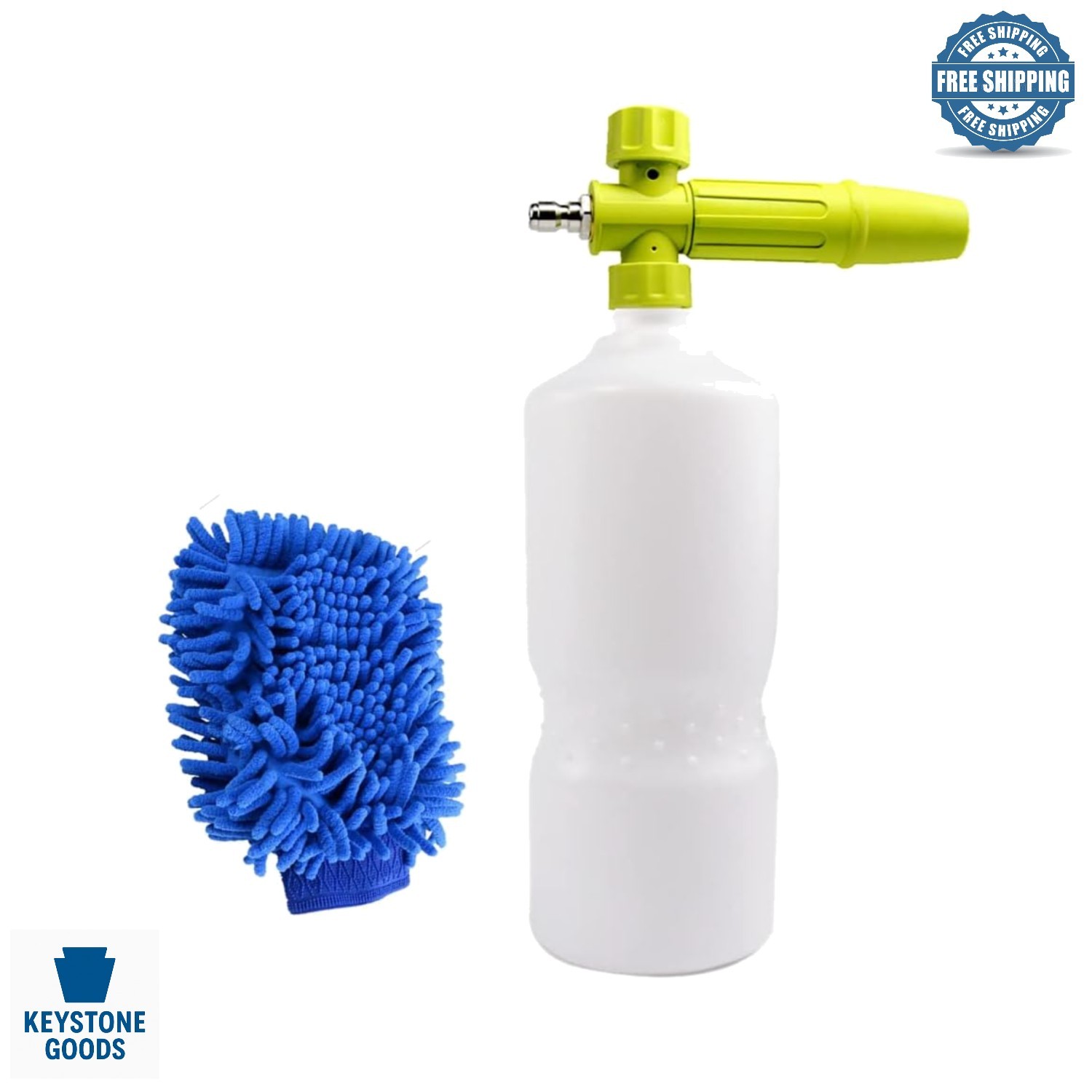 1L Foam Cannon for Car & Exterior Cleaning with Quick Connect & Mitt