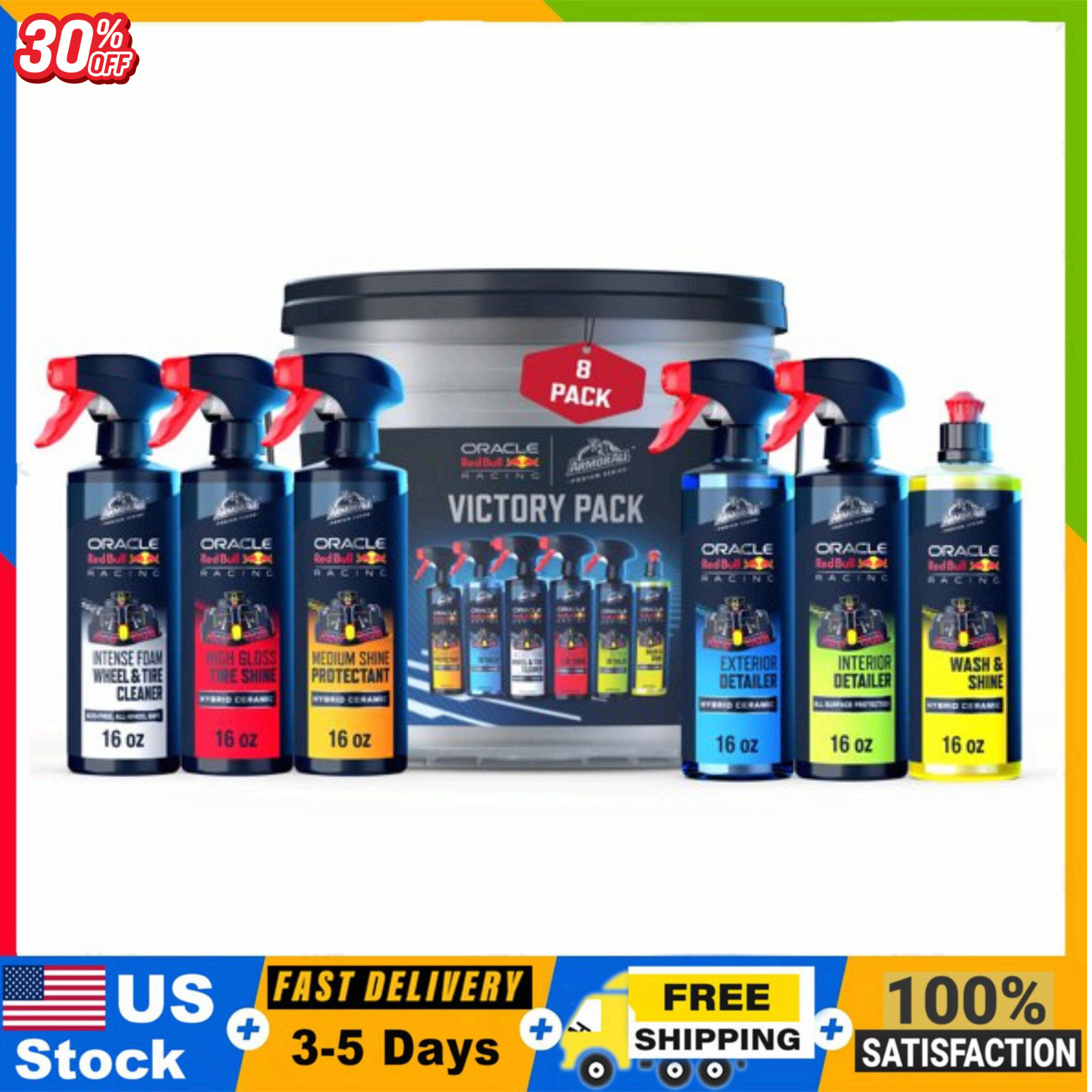 Armor All Podium Series Victory Pack Car Detailing Kit, 8-Piece Car Wash Bucket