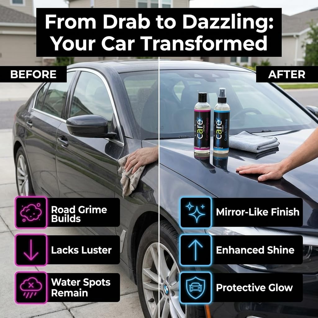 Travel Kit Automotive Care Kit 4 Piece Set Includes 8oz Car Shampoo 8oz Quick Sh