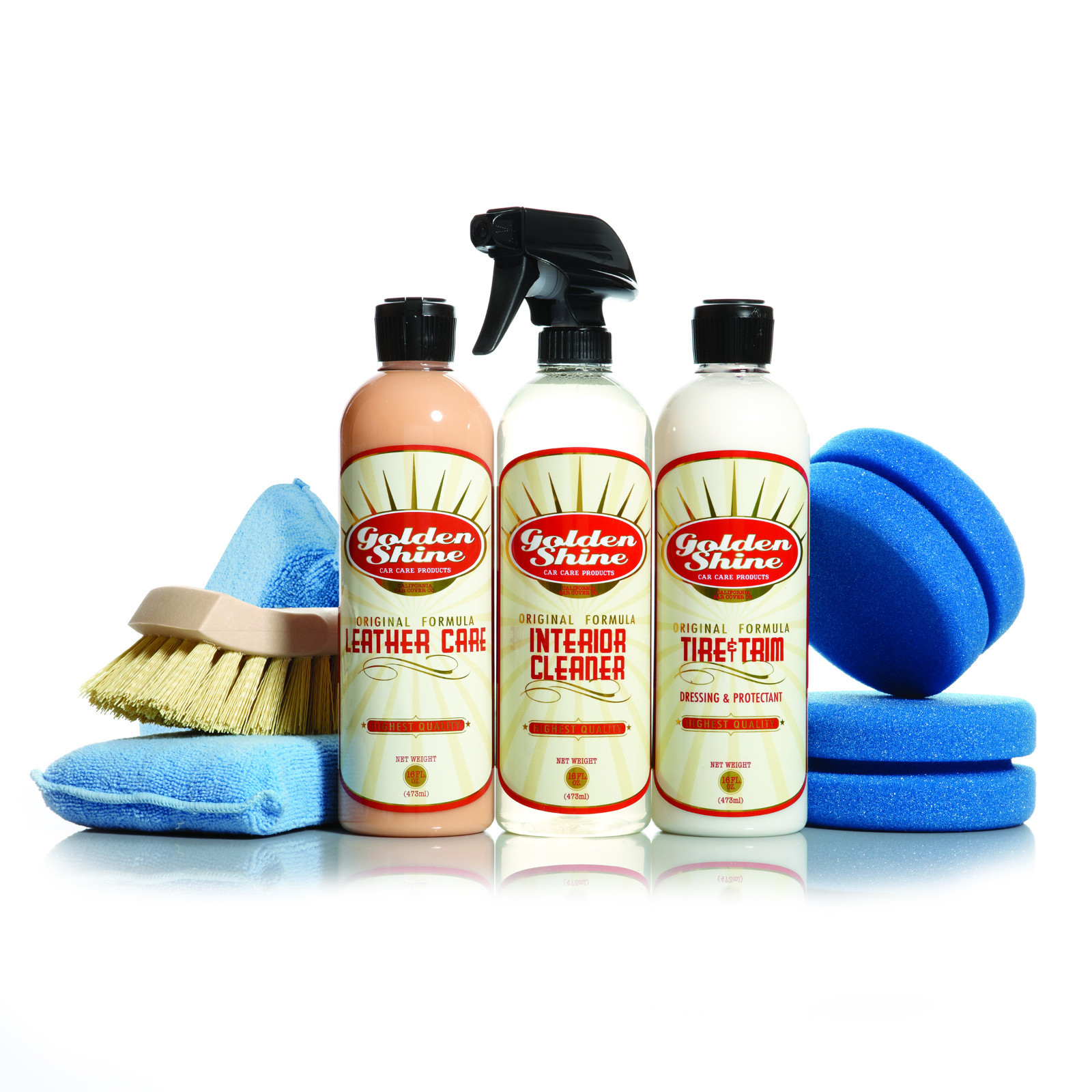 Golden Shine Car Care Auto Interior Detailing Kit with Applicators & Brush GS-IC