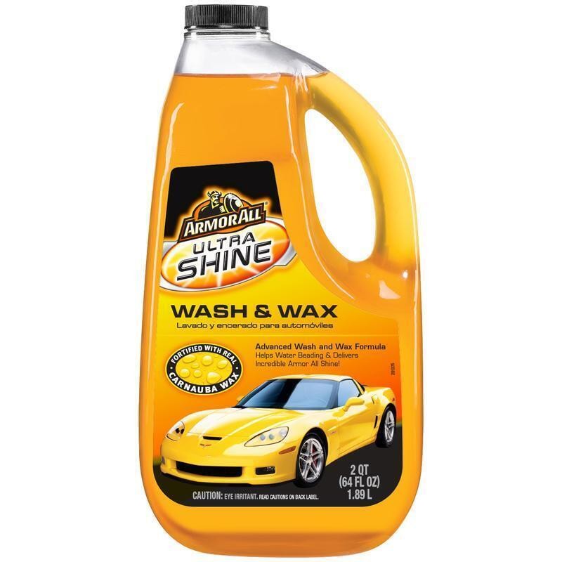 Car Wash & Wax 64 fl oz Gentle Cleaner Carnauba Wax Water Beading Shine New