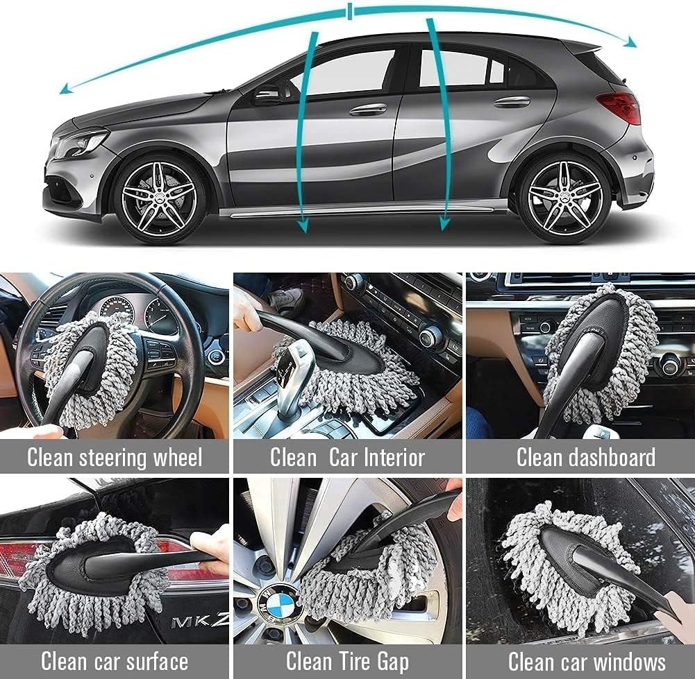 Soft Cotton Car Duster Brush – Reusable Cleaning Tool for Dust & Dirt Removal