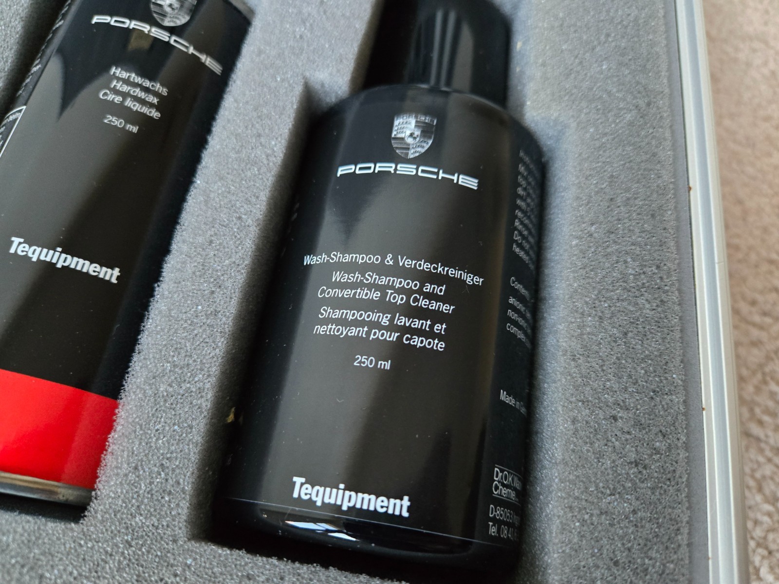 Genuine Porsche Tequipment Car Care Kit W/ Case Convertible Top conditioner Wash