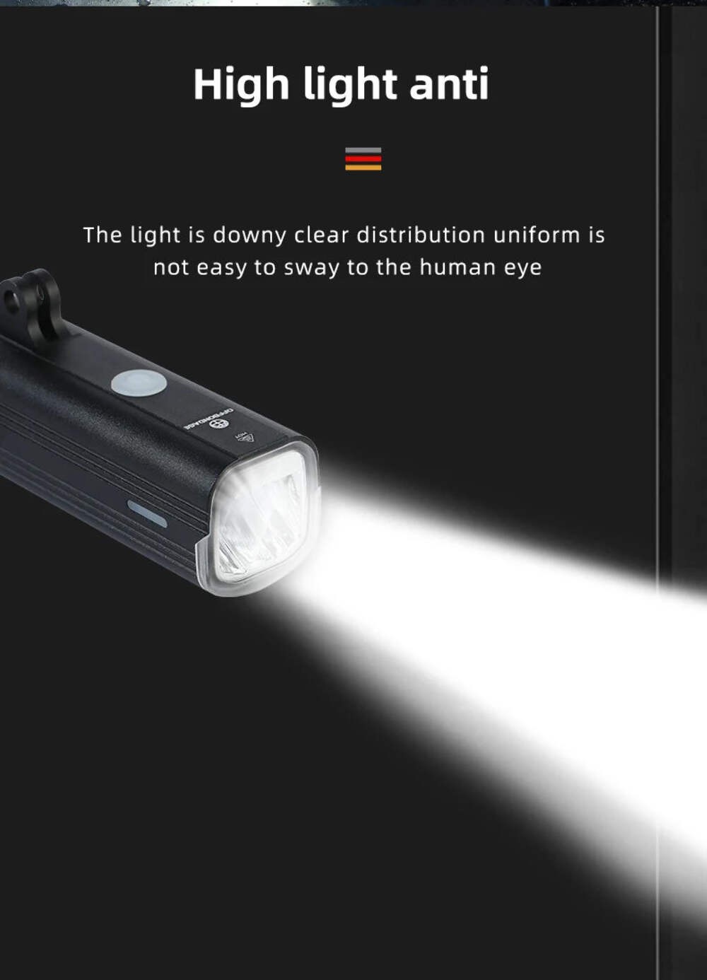 OFFBONDAGE Bike Front Light Rainproof USB Rechargeable Bicycle 1000LM