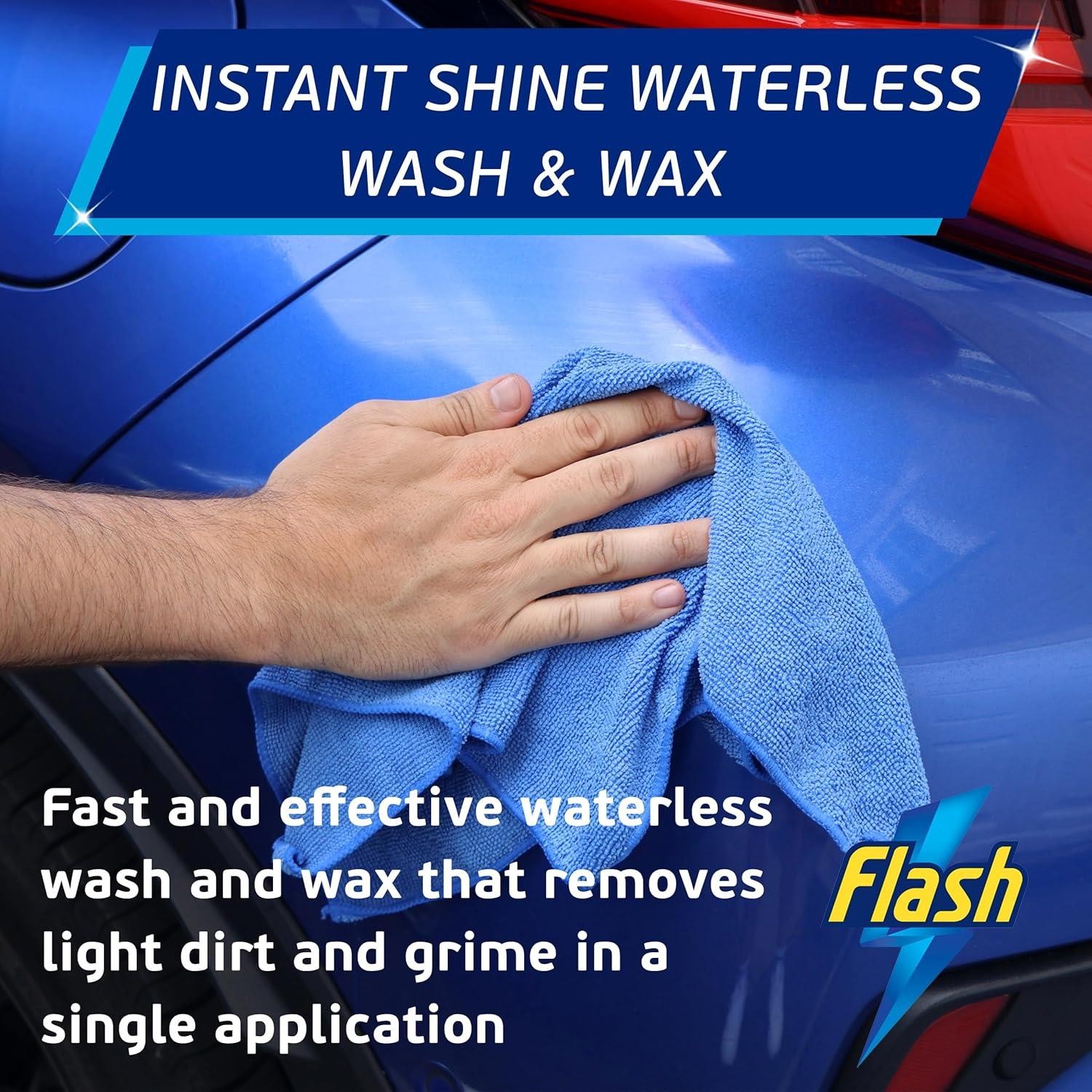 Flash Waterless Wash & Wax Quick & Effective Waterless Car Cleaner Spray 5x500ml
