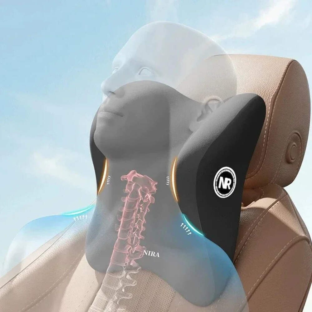 Memory Foam Car Universal Headrest Lumbar Cushion Back Pillow Interior Protector