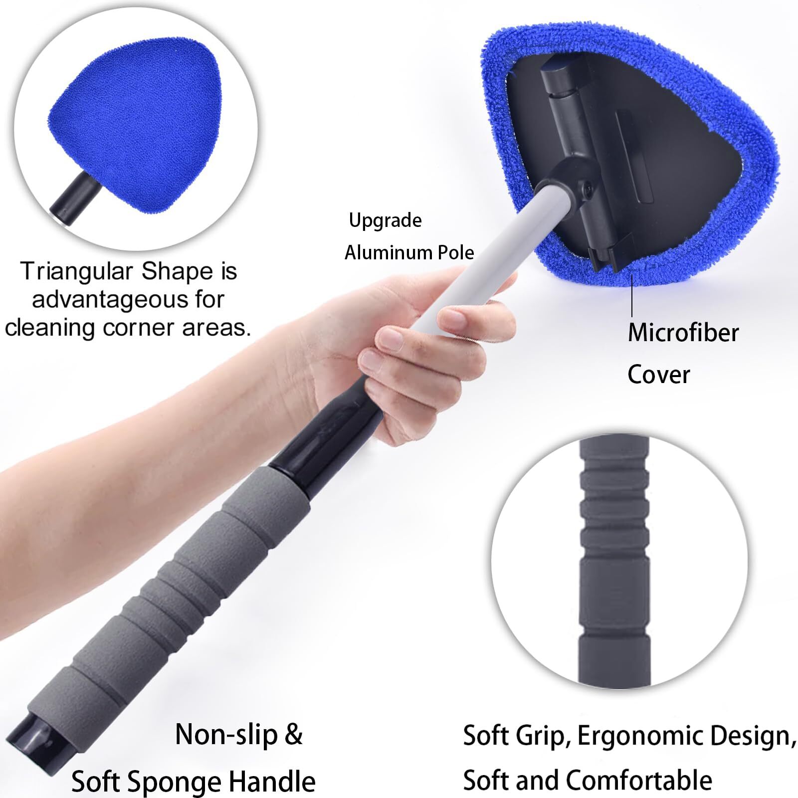 Windshield Cleaning Tool Car Window Cleaner Windshield Cleaner with 4 Reusabl…
