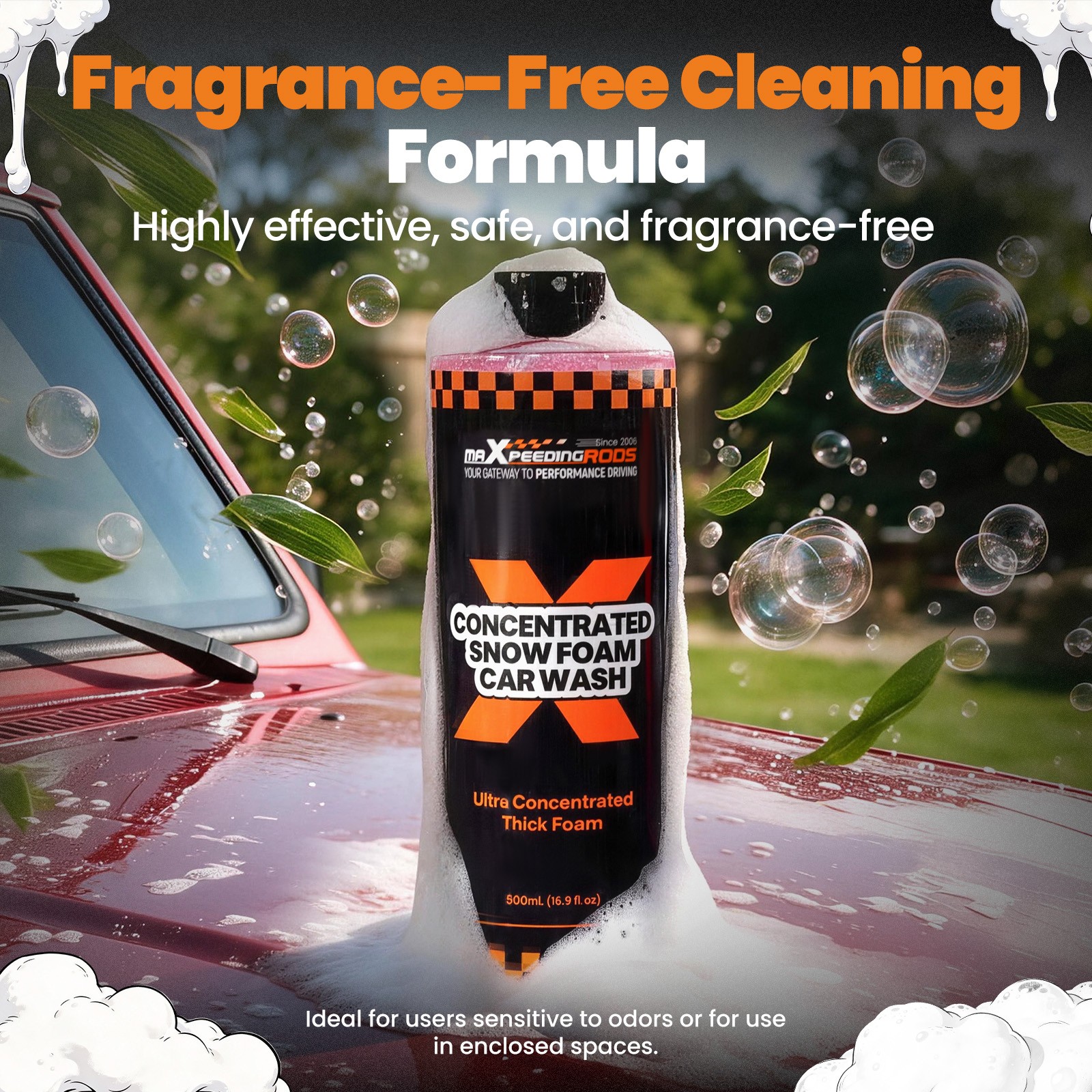 17fl oz Car Wash Shampoo Concentrated Snow Foam Paint Gloss Protection 1:30