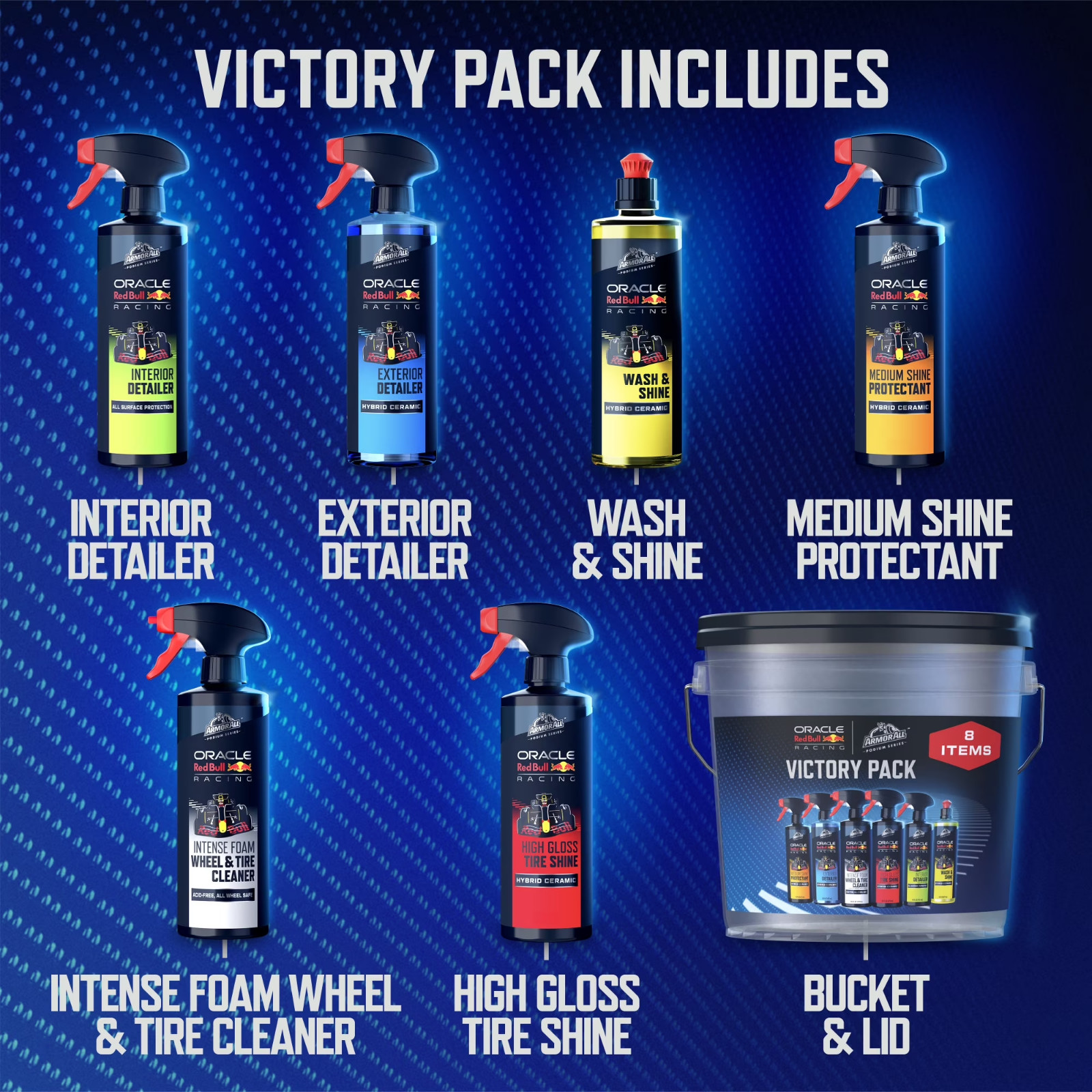 Armor All Podium Series Victory Pack Car Detailing Kit, 8-Piece Car Wash Bucket