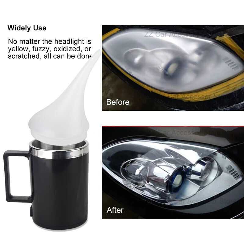 500ml Headlight Restoration Repair Kit Liquid Polymer+Headlight Cleaner Polish
