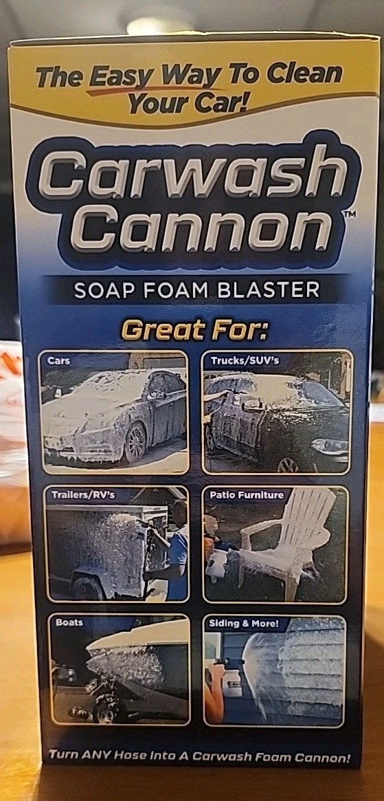 Carwash Cannon Soap Foam Blaster Vehicle Detailing Siding Patio Furniture