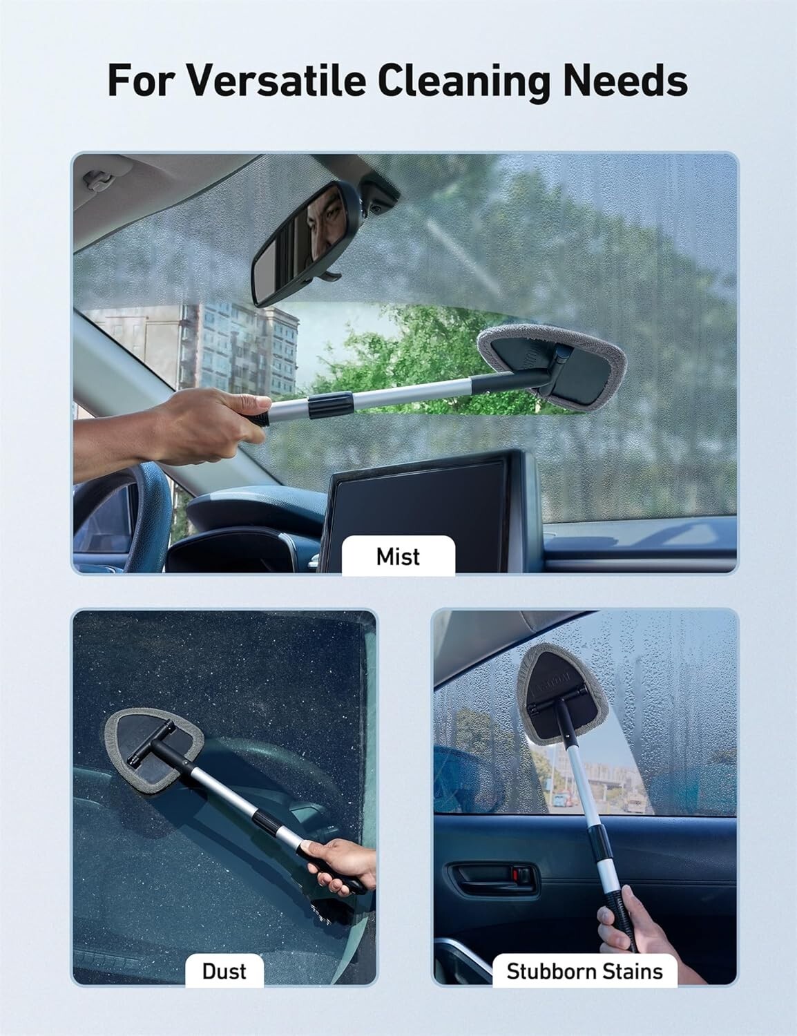 AstroAI 21-in Windshield Cleaner Tool, Car Interior Detailing Cleaning Kit NEW