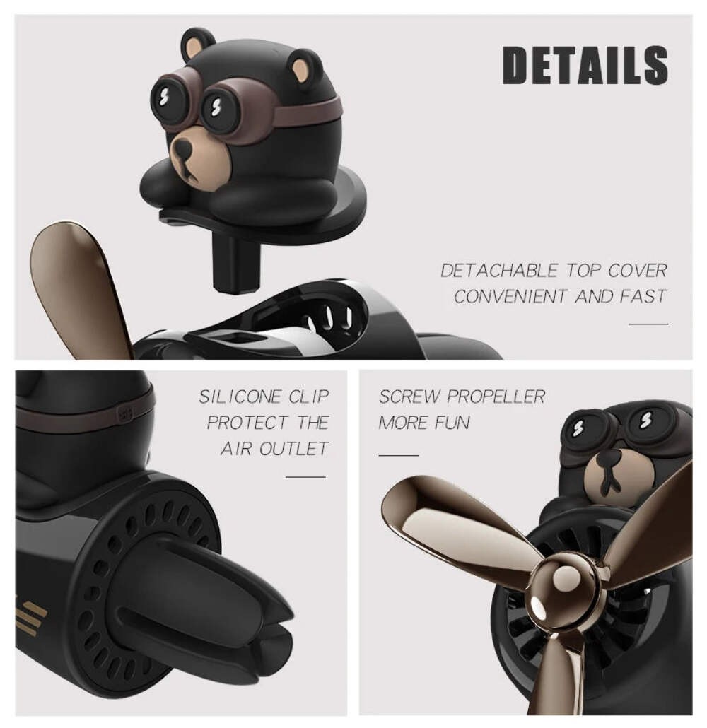Odorless DIY perfume ornament airplane pilot bear car air freshener decoration