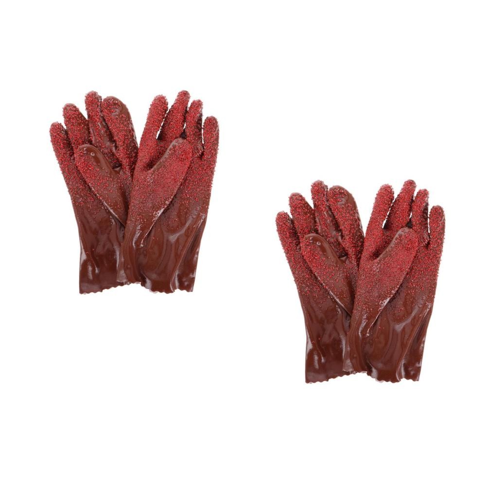 2 Pairs Non-slip Cleaning Gloves Sewer Washing for Dishes Drain Gutting