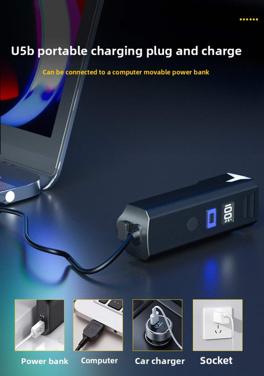 Bicycle lights bike cycling TYPE-C charging digital display