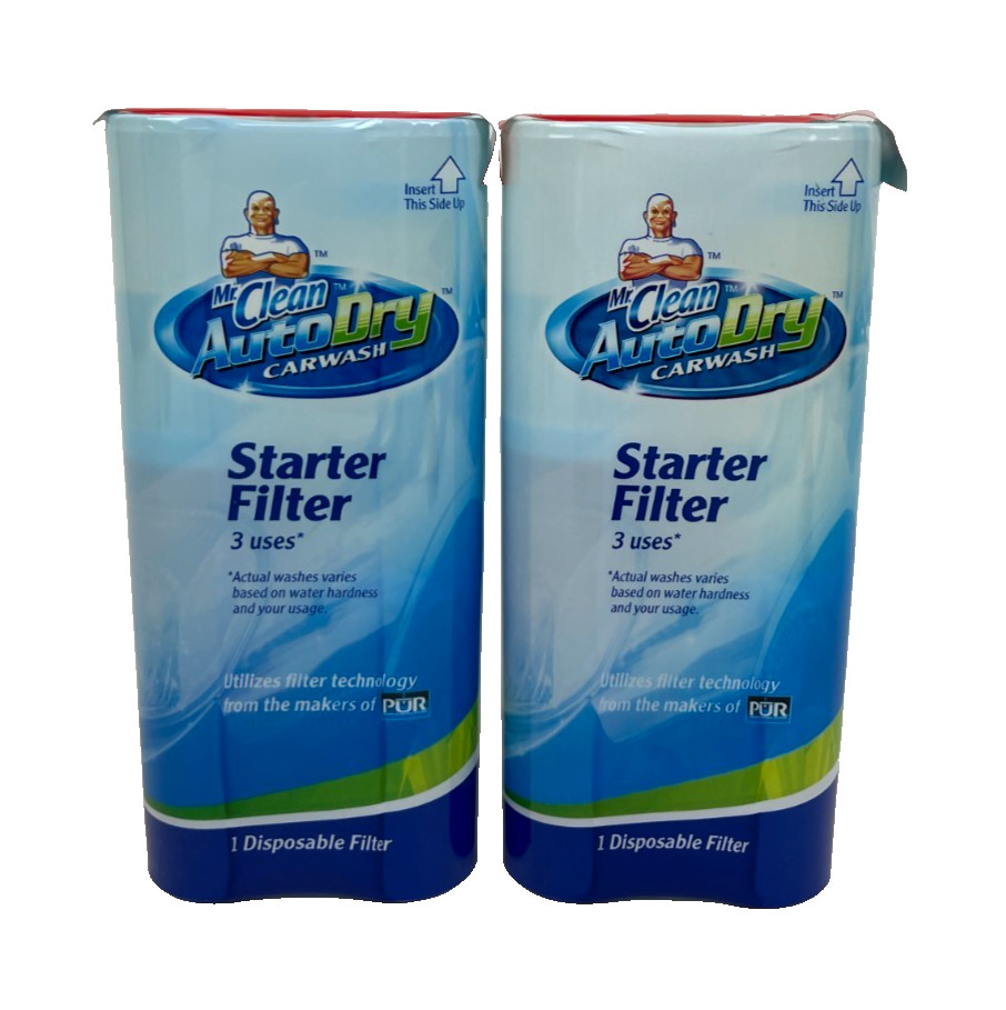 Two (2) Mr Clean Auto Dry Car Wash Refill Disposable Filter 10 Uses New Sealed