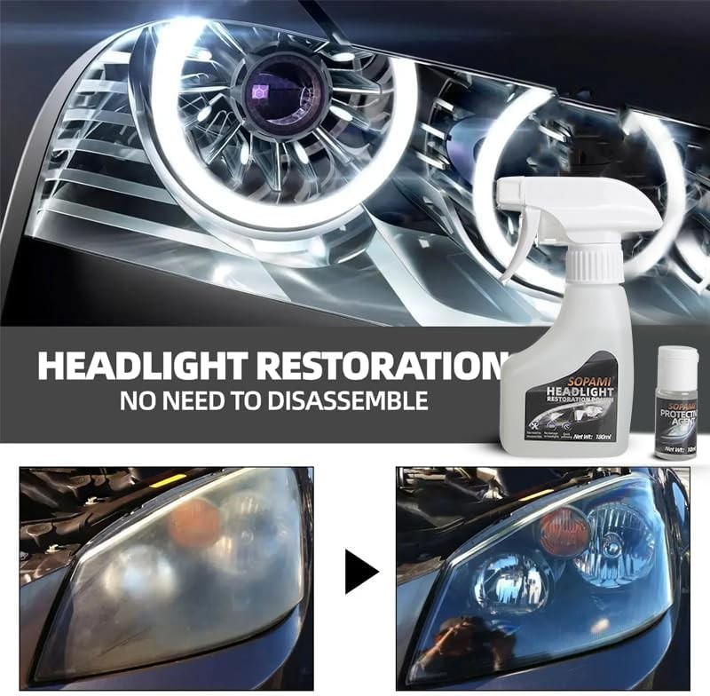 Automotive Headlight Restoration Kit Oxidized and Yellowed Automotive…