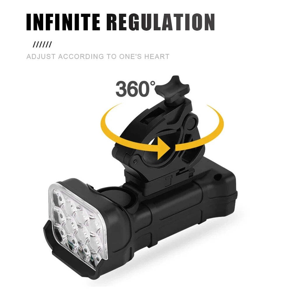 Bicycle Front Rear Light 1800mAh LED Bike 6500K Head Lamp Flashlight