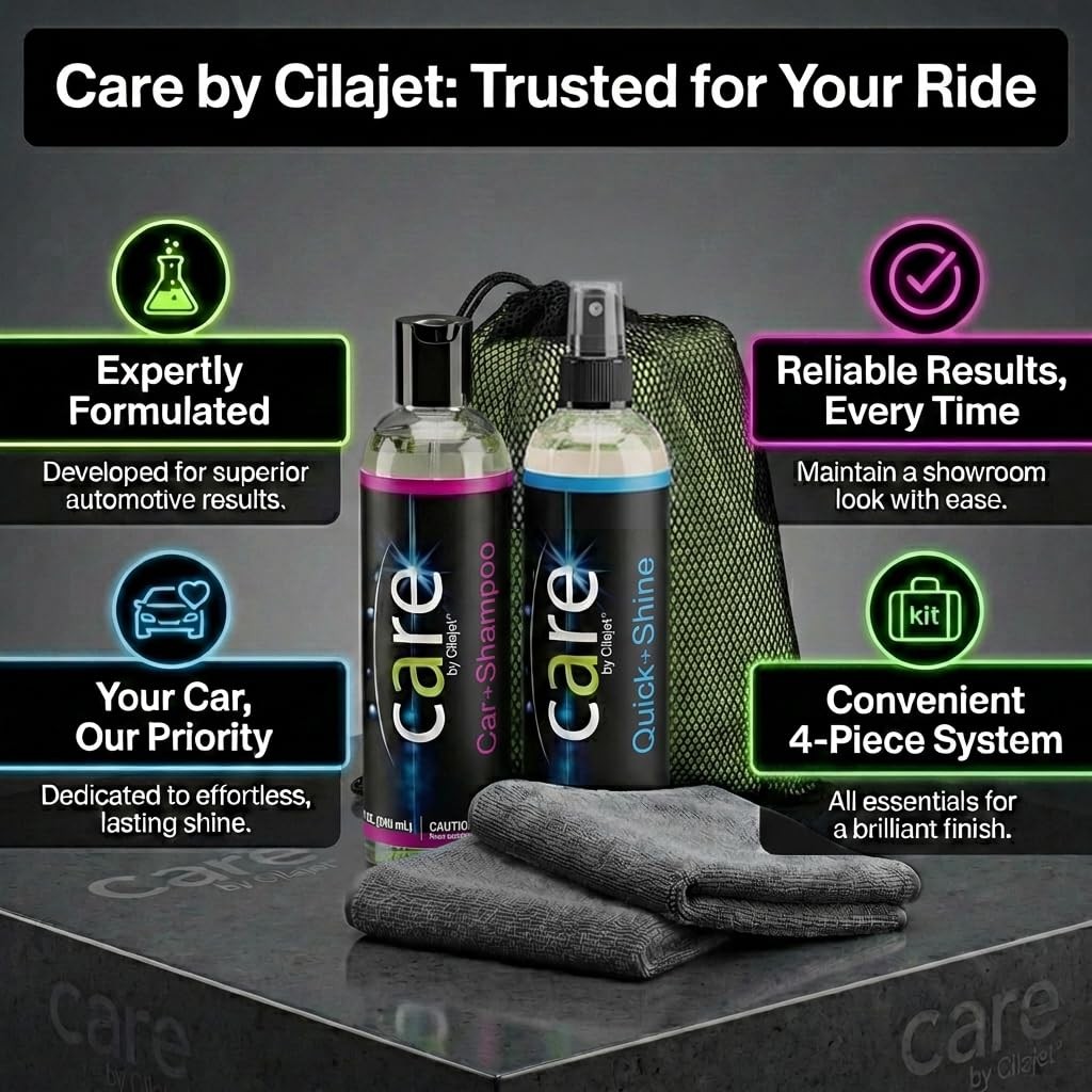 Travel Kit Automotive Care Kit 4 Piece Set Includes 8oz Car Shampoo 8oz Quick Sh