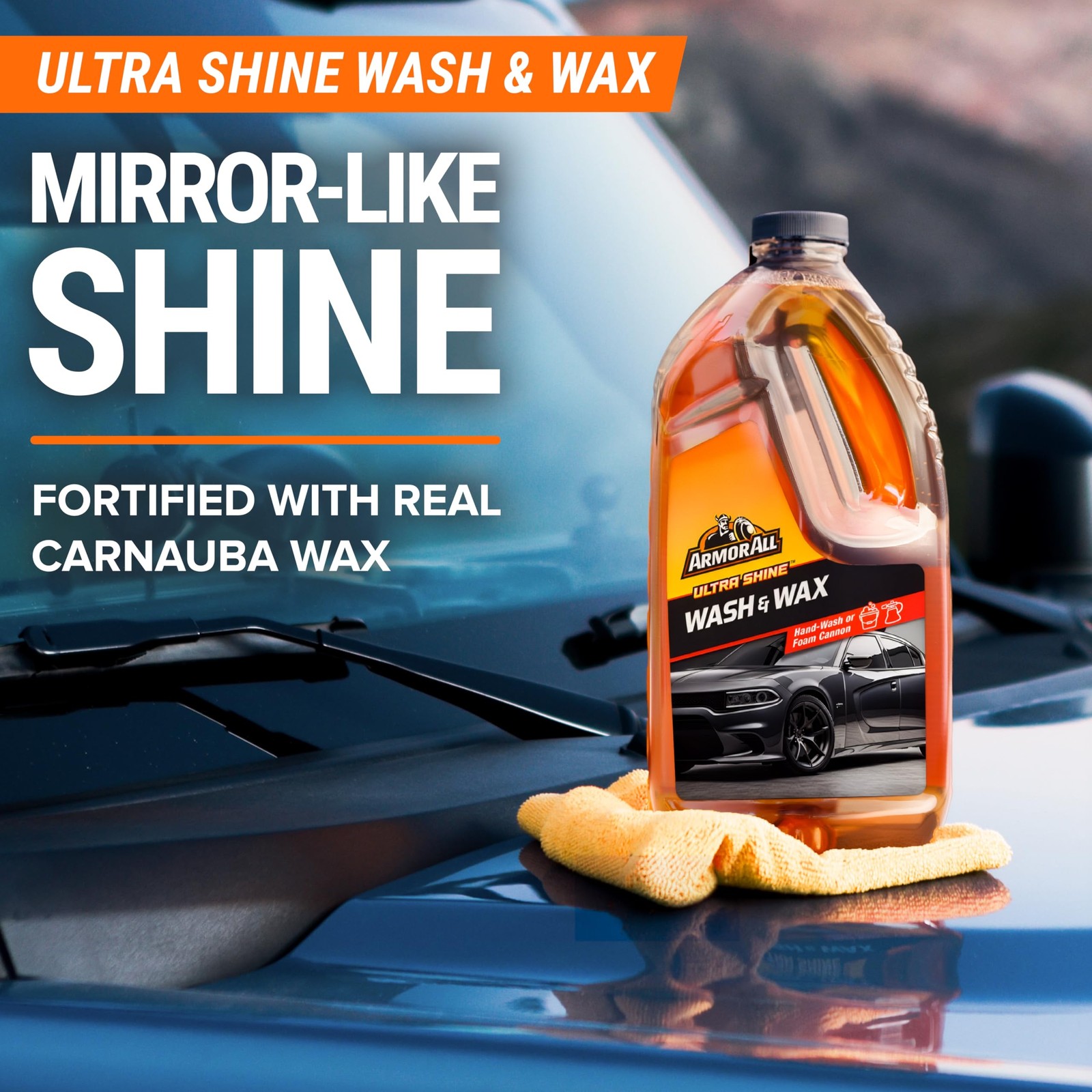 Armor All Car Wash Kit – Complete 3-Piece 64 Fl Oz (Pack of 1), Yellow/Orange
