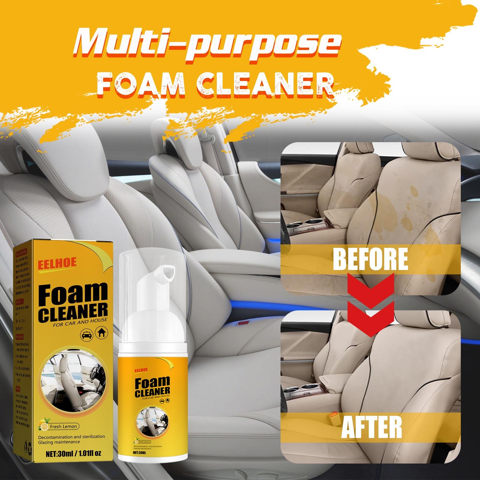 Bioenzyme Repair & Foam Cleaner Kit for Car Interiors – Fast, Gentle, Deep Clean