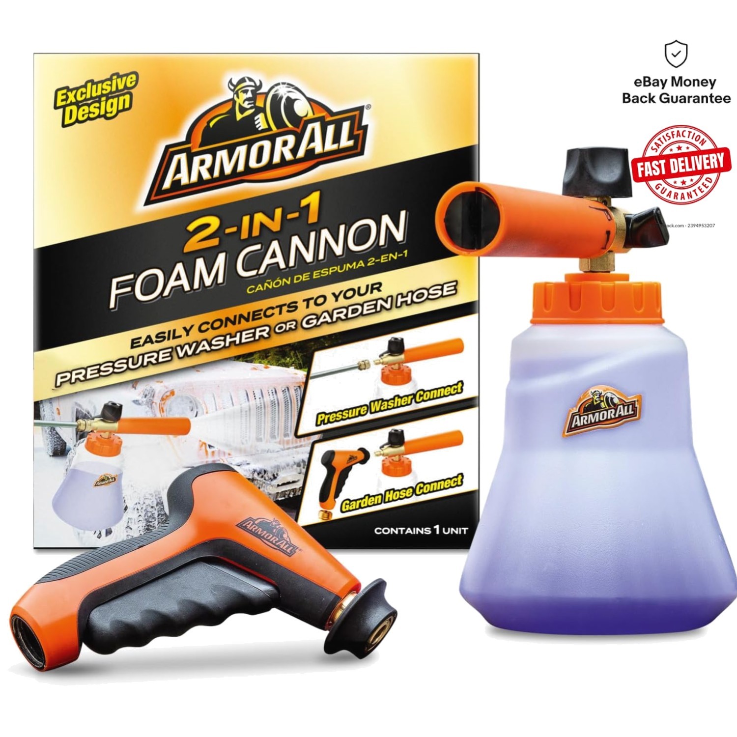 Professional Foam Cannon Kit for Car Wash – Fits Garden Hose or Power Washer