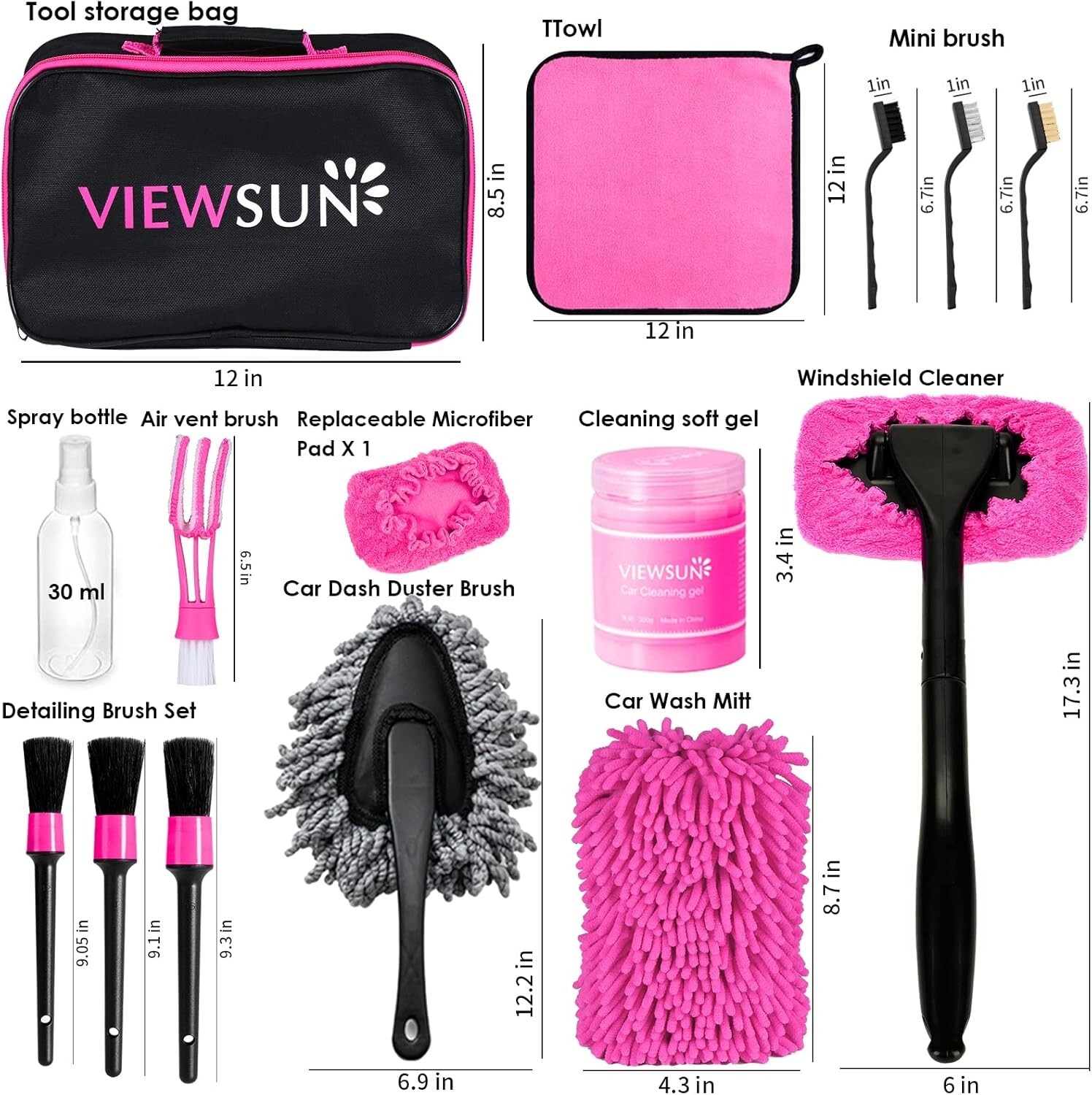 20PCS Car Detailing Kit with Drill Brush, Cleaning Gel, and Tools