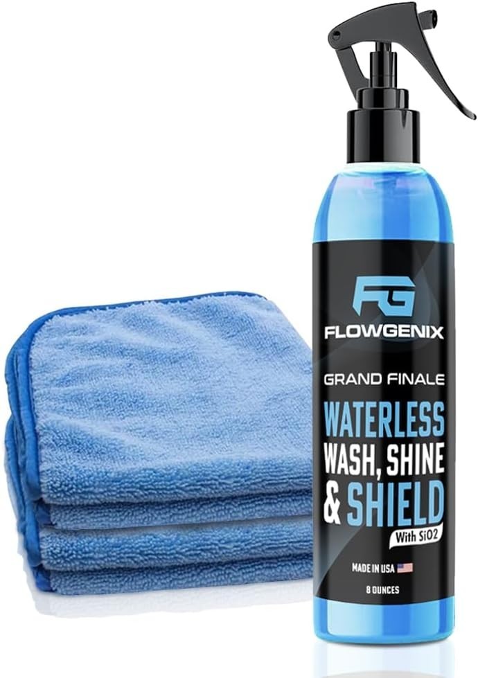 Ceramic Coating Waterless Car Wash Spray – 8 oz with Microfiber Towels Included