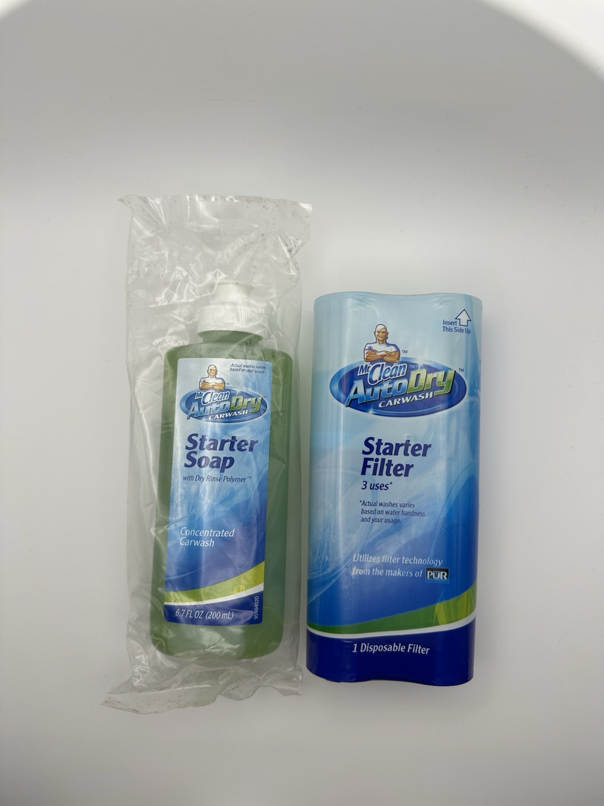 Mr Clean Auto Dry Carwash Starter Soap 6.7oz & 3 Use Filter NEW